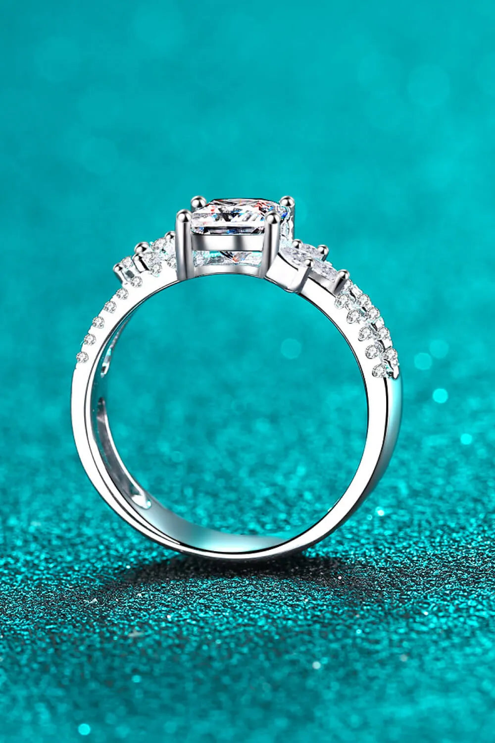 Moissanite Double Layered Ring Moissanite - Tophatter Daily Deals