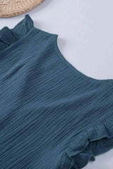 Ruffle Shoulder V-Neck Top Blouses - Tophatter Daily Deals