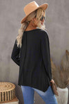 Notched Neck Asymmetric Hem Top Blouses - Tophatter Daily Deals