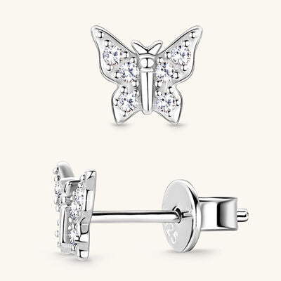 Moissanite 925 Sterling Silver Butterfly Stud Earrings Moissanite - Tophatter Daily Deals