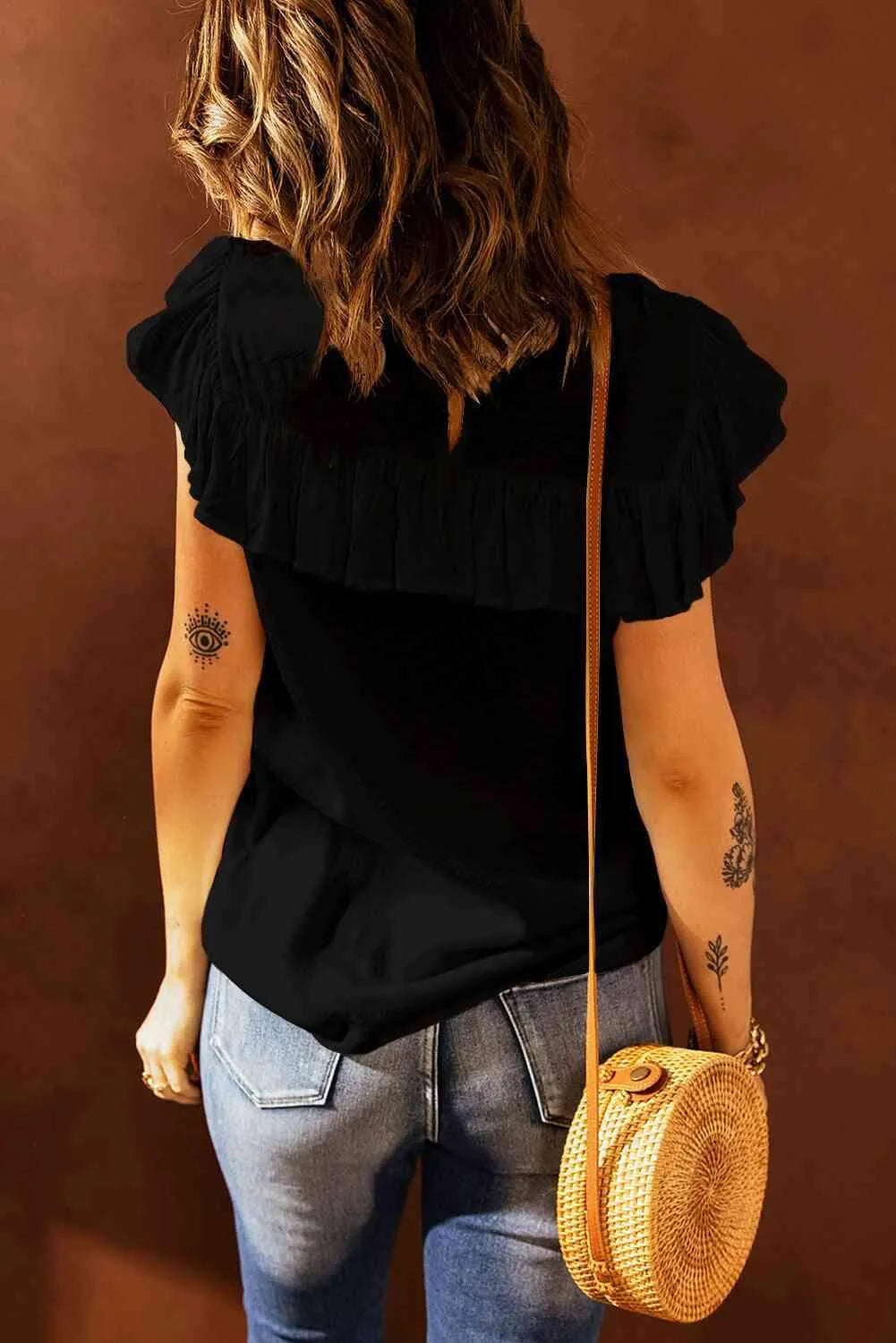 Lace Ruffled Short Sleeve T-Shirt Blouses - Tophatter Daily Deals