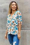 BOMBOM Floral Print Wrap Tunic Top Blouses - Tophatter Daily Deals