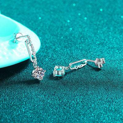 2 Carat Moissanite 925 Sterling Silver Earrings Moissanite - Tophatter Daily Deals