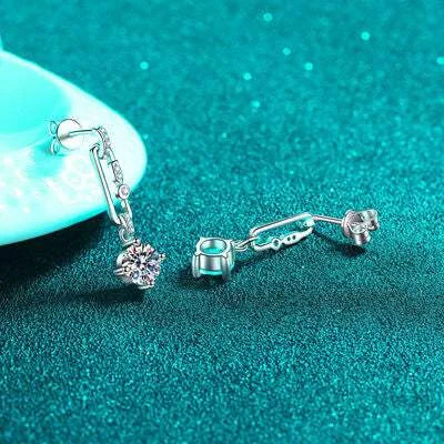 2 Carat Moissanite 925 Sterling Silver Earrings Moissanite - Tophatter Daily Deals