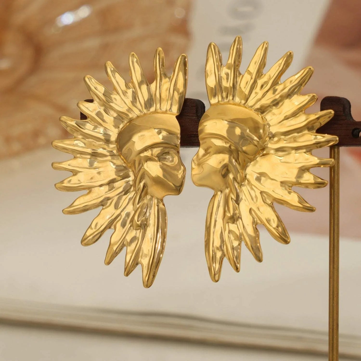 Titanium Steel Gold-Plated Earrings Earrings - Tophatter Daily Deals