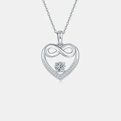 Moissanite 925 Sterling Silver Heart Necklace Moissanite - Tophatter Daily Deals