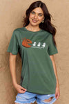 Simply Love Full Size Jack-O'-Lantern Graphic Cotton T-Shirt Green Women's T-Shirts - Tophatter Daily Deals