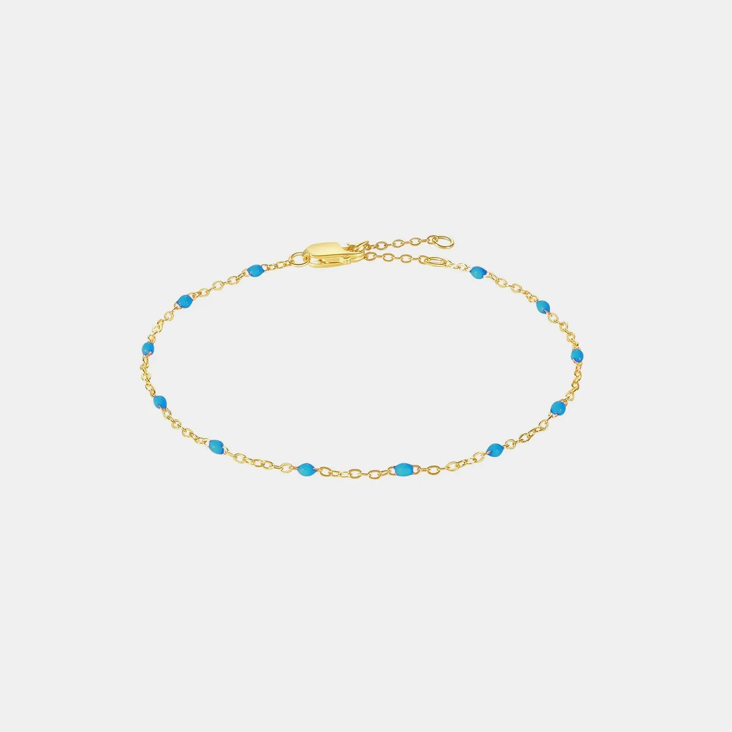 Bead 925 Sterling Silver Bracelet Gold Blue One Size Bracelets - Tophatter Daily Deals