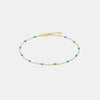 Bead 925 Sterling Silver Bracelet Gold Blue One Size Bracelets - Tophatter Daily Deals