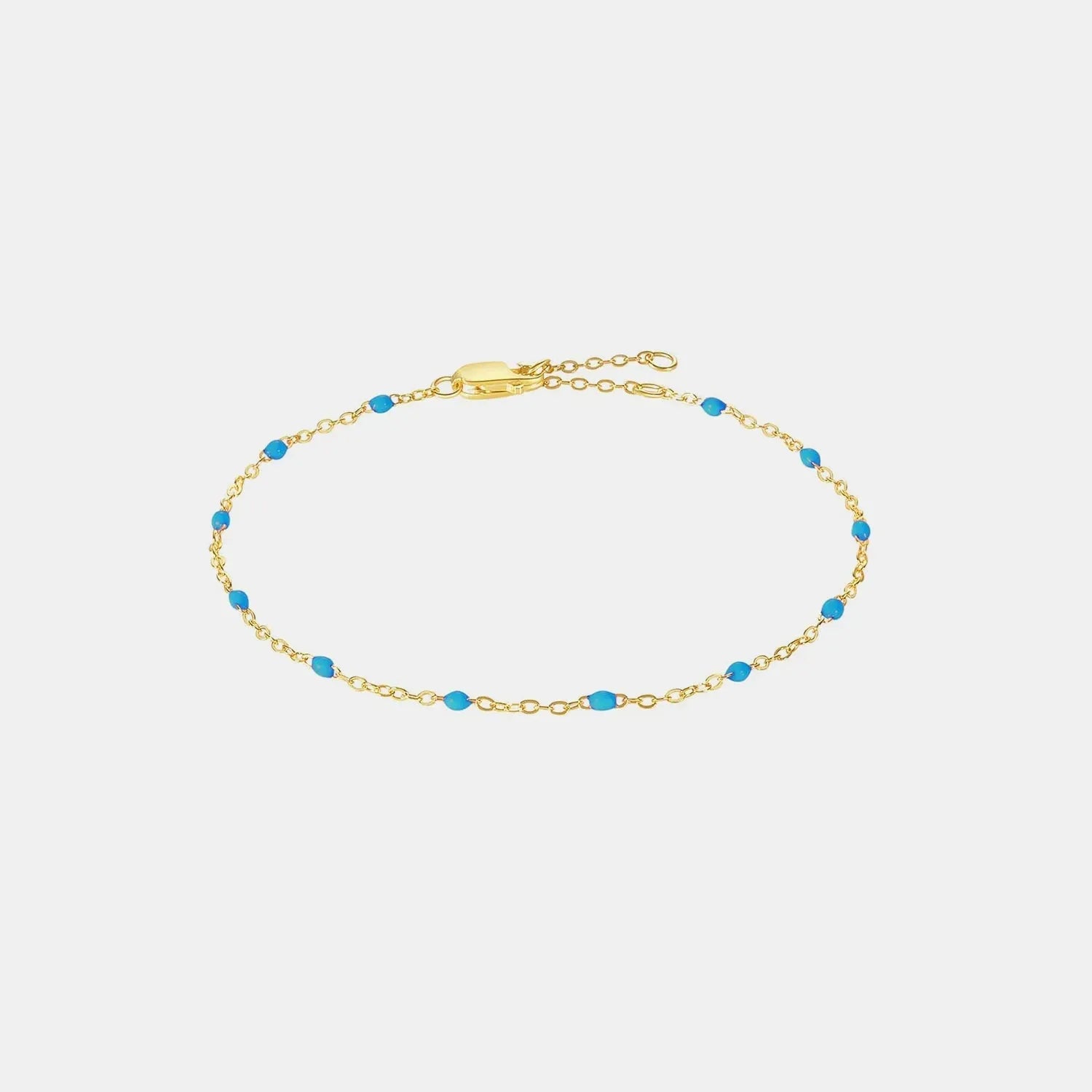 Bead 925 Sterling Silver Bracelet Gold Blue One Size Bracelets - Tophatter Daily Deals