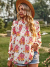 Floral Smocked Lantern Sleeve Blouse Rouge Pink Blouses - Tophatter Daily Deals