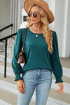 Round Neck Long Sleeve T-Shirt Turquoise Women's T-Shirts - Tophatter Daily Deals