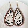 Teardrop Shape Wooden Dangle Earrings Style B One Size Earrings - Tophatter Daily Deals