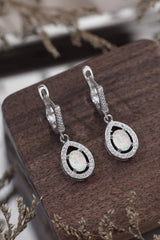 Opal Pear Shaped Drop Earrings White One Size Opal - Tophatter Daily Deals