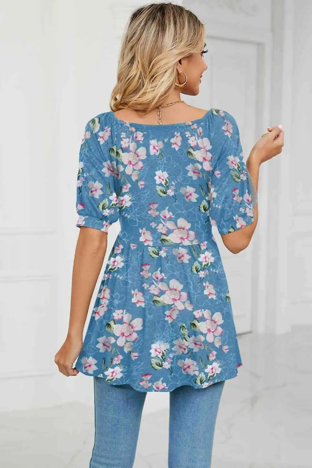 V-Neck Babydoll Blouse Blouses - Tophatter Daily Deals