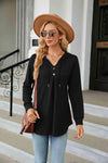 Long Sleeve Hooded Blouse Black Blouses - Tophatter Daily Deals