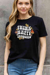 Simply Love Full Size THINK HAPPY THOUGHTS Graphic Cotton Tee Women's T-Shirts - Tophatter Daily Deals