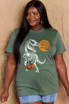 Simply Love Full Size Dinosaur Skeleton Graphic Cotton T-Shirt Women's T-Shirts - Tophatter Daily Deals