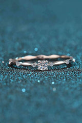 Moissanite 925 Sterling Silver Rhodium-Plated Ring Moissanite - Tophatter Daily Deals