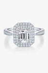 Adored 1 Carat Moissanite 925 Sterling Silver Side Stone Ring Moissanite - Tophatter Daily Deals