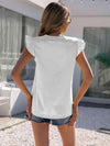 Notched Neck Butterfly Sleeve Blouse Blouses - Tophatter Daily Deals