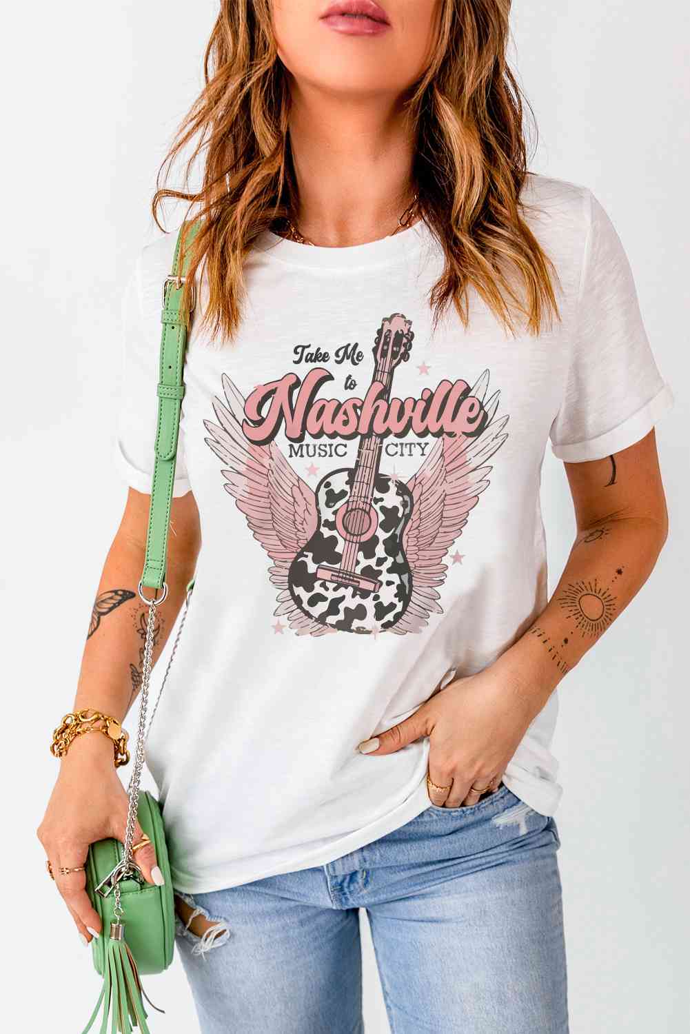 TAKE ME TO NASHVILLE Graphic Tee Shirt Women's T-Shirts - Tophatter Daily Deals