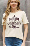 Simply Love Simply Love Full Size NASHVILLE TENNESSEE MUSIC CITY Graphic Cotton Tee Ivory Women's T-Shirts - Tophatter Daily Deals