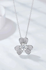 Moissanite Clover Pendant Necklace Silver One Size Moissanite - Tophatter Daily Deals