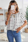 Swiss Dot Round Neck Blouse Dot Blouses - Tophatter Daily Deals