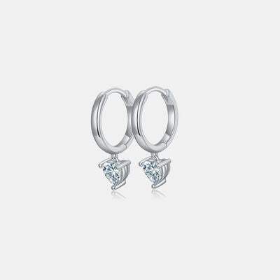 1 Carat Moissanite 925 Sterling Silver Heart Earrings Moissanite - Tophatter Daily Deals