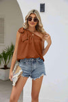 Tied One-Shoulder Sleeveless Top Blouses - Tophatter Daily Deals