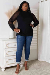 Double Take Round Neck Raglan Sleeve Blouse Blouses - Tophatter Daily Deals