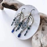 Snake & Moon Alloy Earrings Earrings - Tophatter Daily Deals