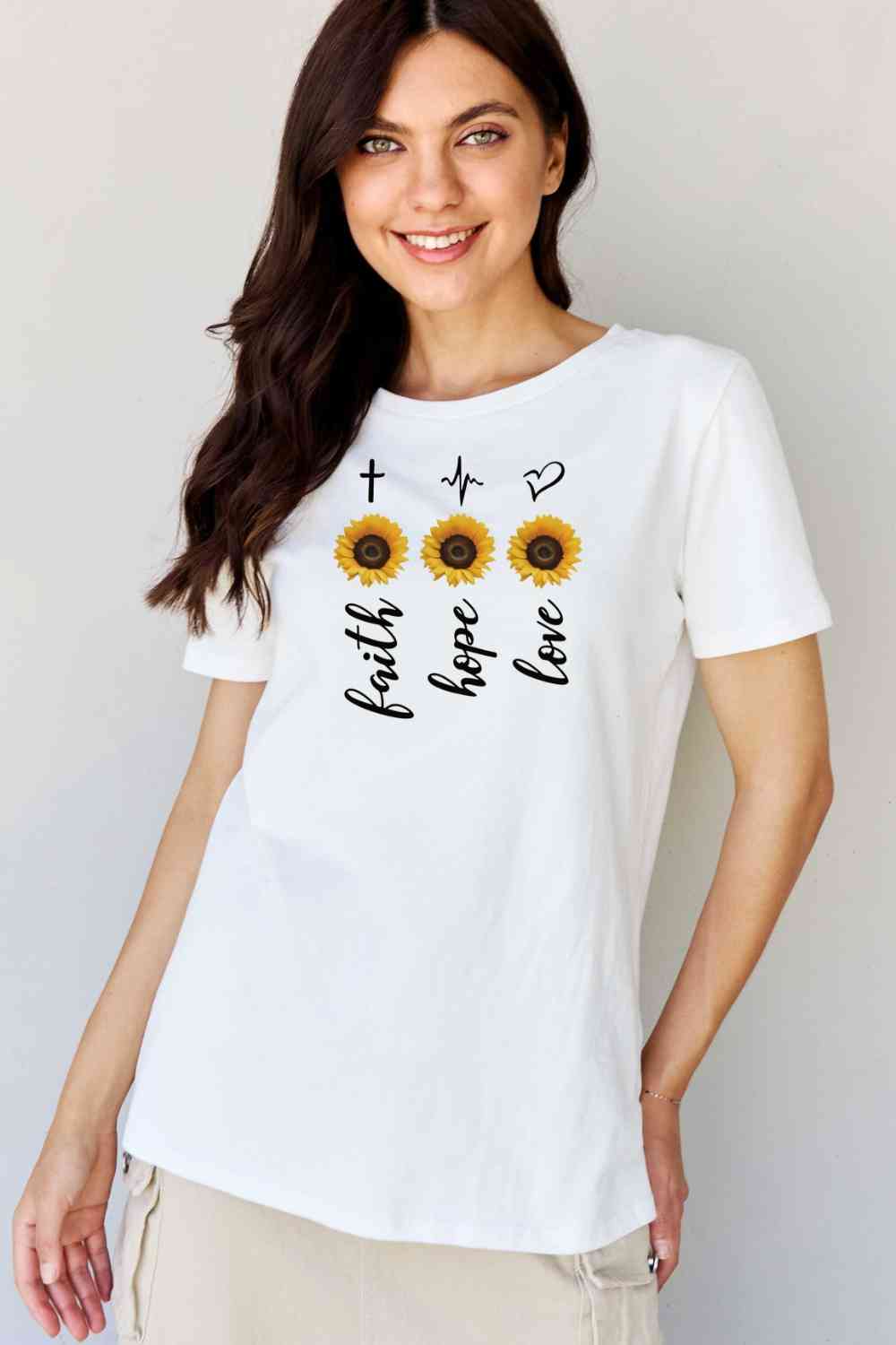 Simply Love Full Size Sunflower Graphic T-Shirt Women's T-Shirts - Tophatter Daily Deals