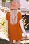 Color Block Round Neck Longline Top with Pockets Blouses - Tophatter Daily Deals