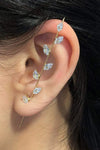 18K Gold-Plated Inlaid Zircon Crawler Earrings Earrings - Tophatter Daily Deals