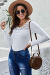 Contrast Lace Button Up Top Blouses - Tophatter Daily Deals