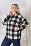 Celeste Full Size Plaid Round Neck Long Sleeve T-Shirt Women's T-Shirts - Tophatter Daily Deals