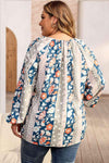 Plus Size Floral Tie Neck Blouse Blouses - Tophatter Daily Deals