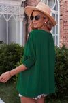 Round Neck Dolman Sleeve Textured Blouse Blouses - Tophatter Daily Deals