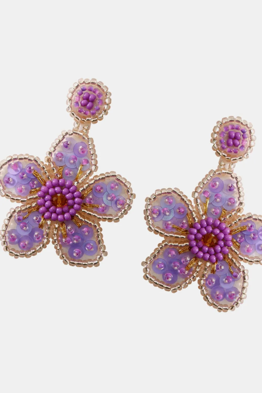 Flower Shape Beaded Dangle Earrings Earrings - Tophatter Daily Deals