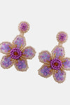 Flower Shape Beaded Dangle Earrings Earrings - Tophatter Daily Deals