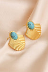 Turquoise 18K Gold Plated Stud Earrings Earrings - Tophatter Daily Deals