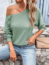 Eyelet Dropped Shoulder Blouse Blouses - Tophatter Daily Deals