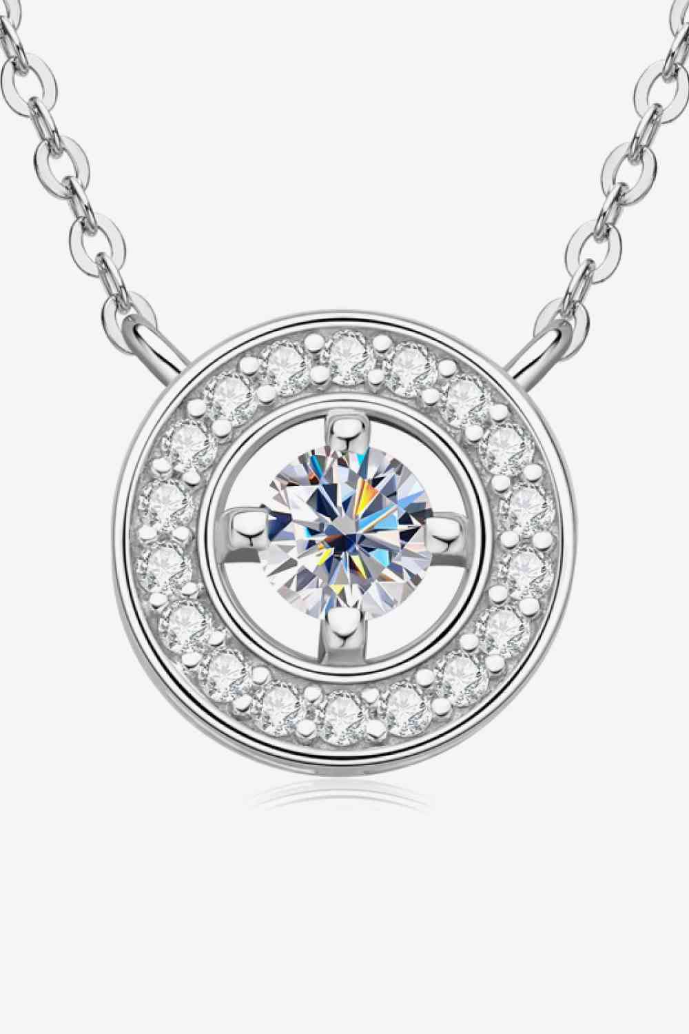 925 Sterling Silver Moissanite Geometric Pendant Necklace Moissanite - Tophatter Daily Deals