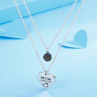 Stainless Steel Double-Layered Heart Pendant Necklace - Tophatter Deals