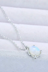Natural 4-Prong Pendant Moonstone Necklace Moonstone - Tophatter Daily Deals
