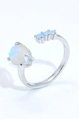 18K Rose Gold-Plated Moonstone Open Ring Moonstone - Tophatter Daily Deals