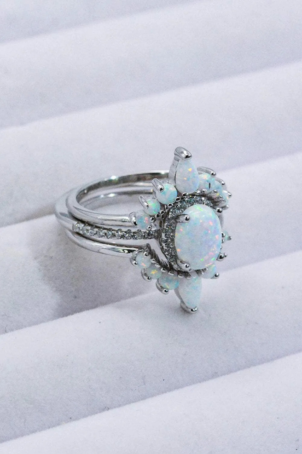 925 Sterling Silver Opal Ring Opal - Tophatter Daily Deals