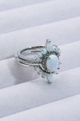 925 Sterling Silver Opal Ring Opal - Tophatter Daily Deals